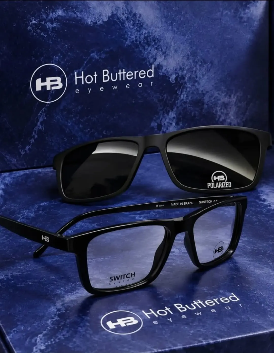 Armação HB com clip-on solar polarizado
